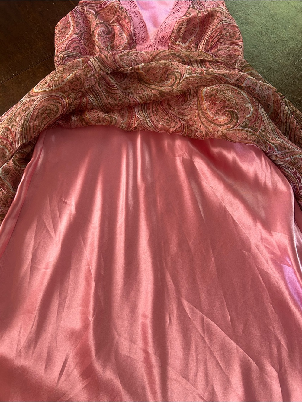 Laundry By Shelli Segal 100% Silk Pink Paisley V-Neck Sleeveless Midi Dress SZ6 - Picture 13 of 13
